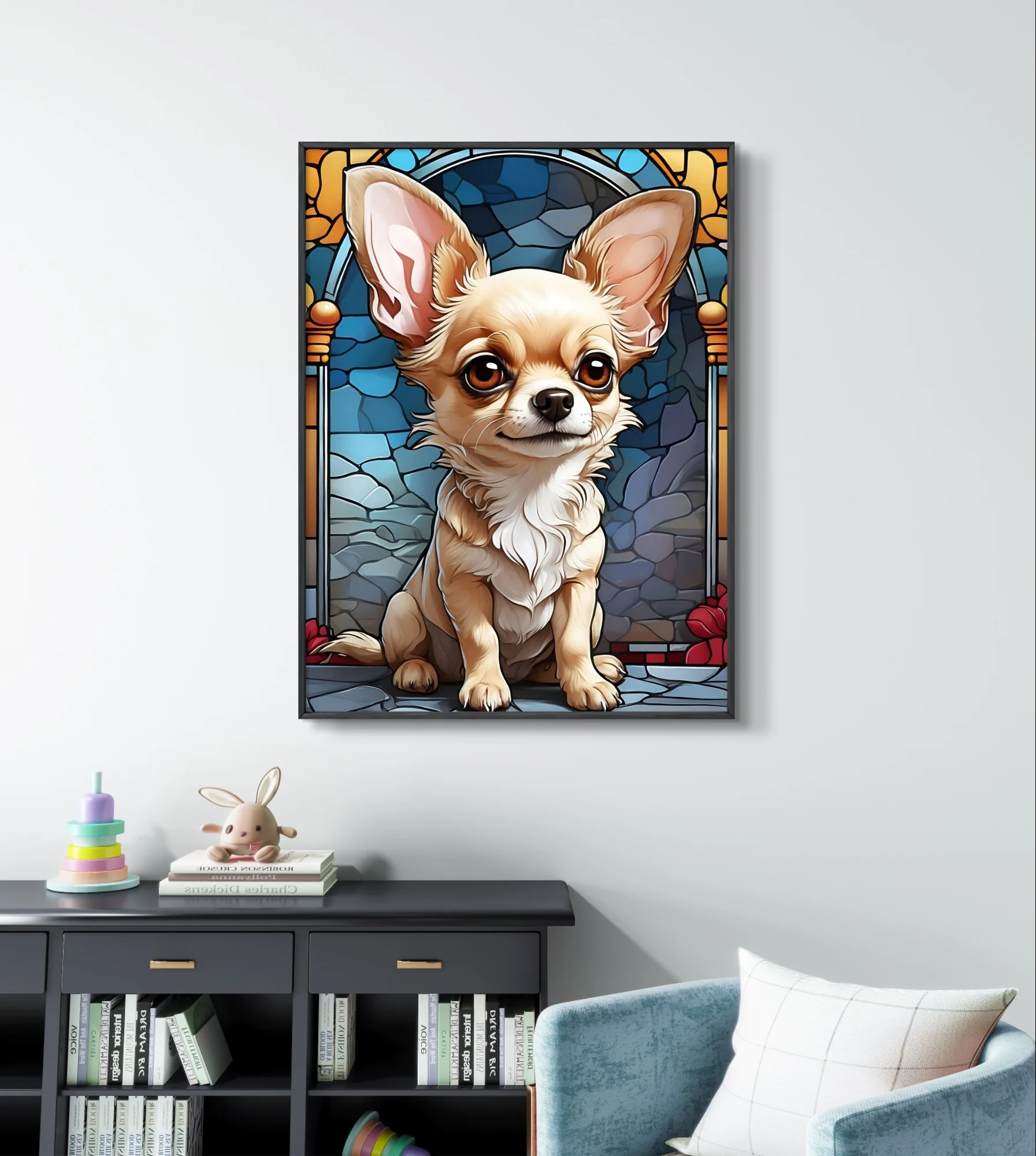 Chihuahua 5D Diamond Painting Cartoon Pet Dog Picture DIY Diamond Embroidery Cross Stitch Children's Gift Bedroom Wall Decor