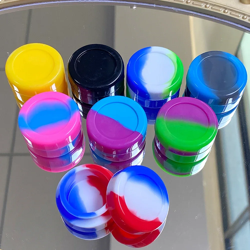 

100Pcs Nonstick Container Silicone Jar Bottle 2ml/3ml/5ml Face Cream Custom Logo Oil Storage Box Cosmetic Makeup Case