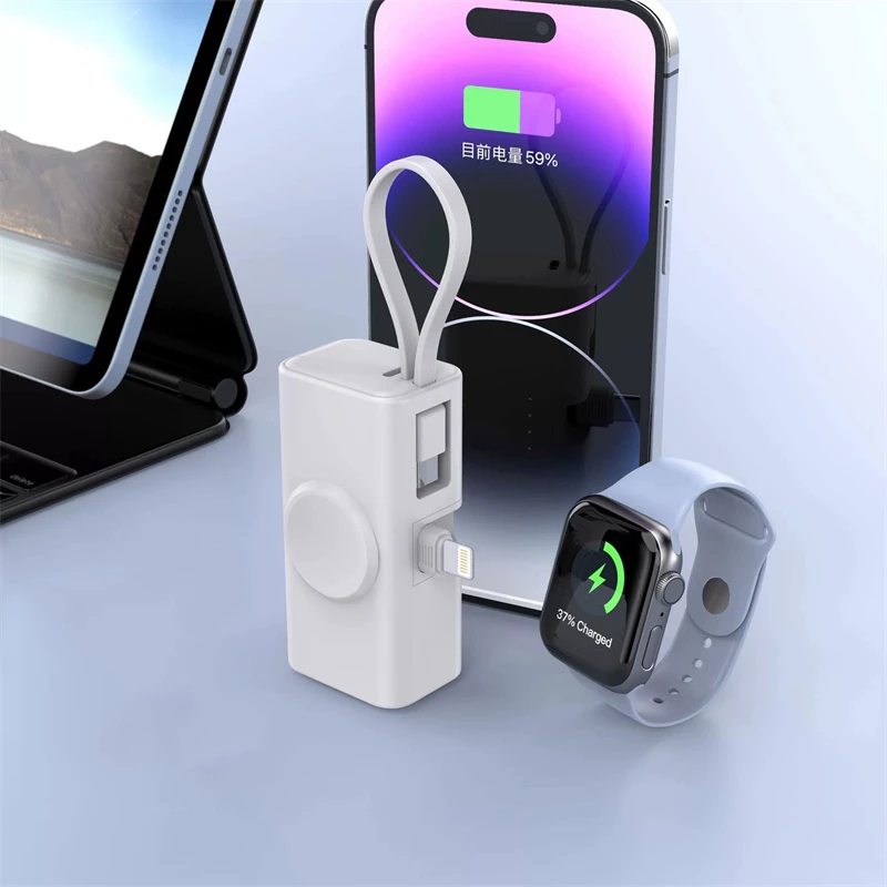 Super Mini Power Bank 5000mAh Magsafe Wireless Charging for iWatch Apple Watch Charger Powerbank for iPhone 16 Macsafe Charger