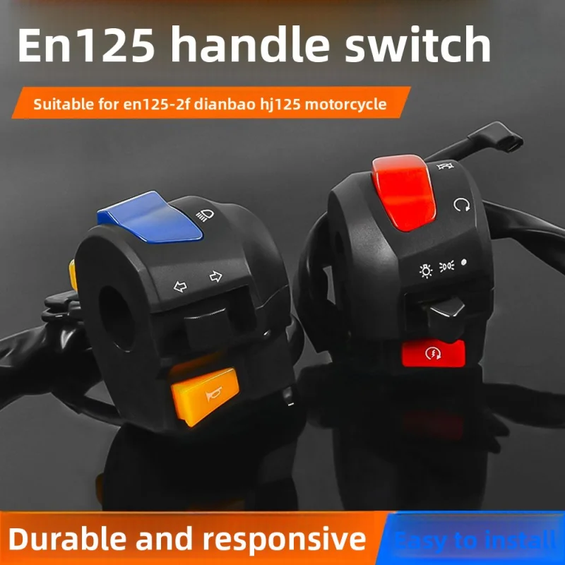 

Motorcycle EN125 handlebar assembly, HJ headlight steering horn electric ignition combination switch button