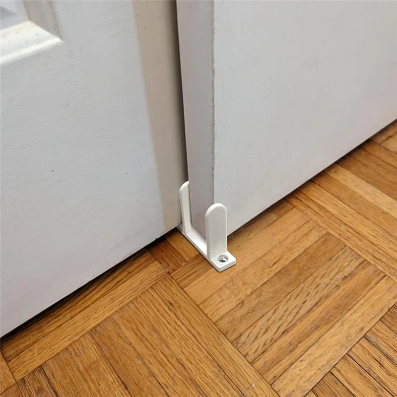 ABKW-Guia de piso inferior de porta deslizante ABS universal, pacote com 4 para armários de portas de 1-3/8 de polegada de espessura