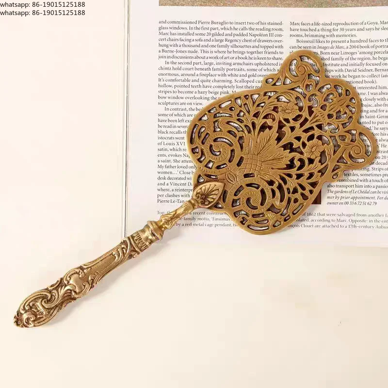 

Imported brass retro exquisite high-grade pure copper knife and fork western tableware set cake shovel dessert tool ornament