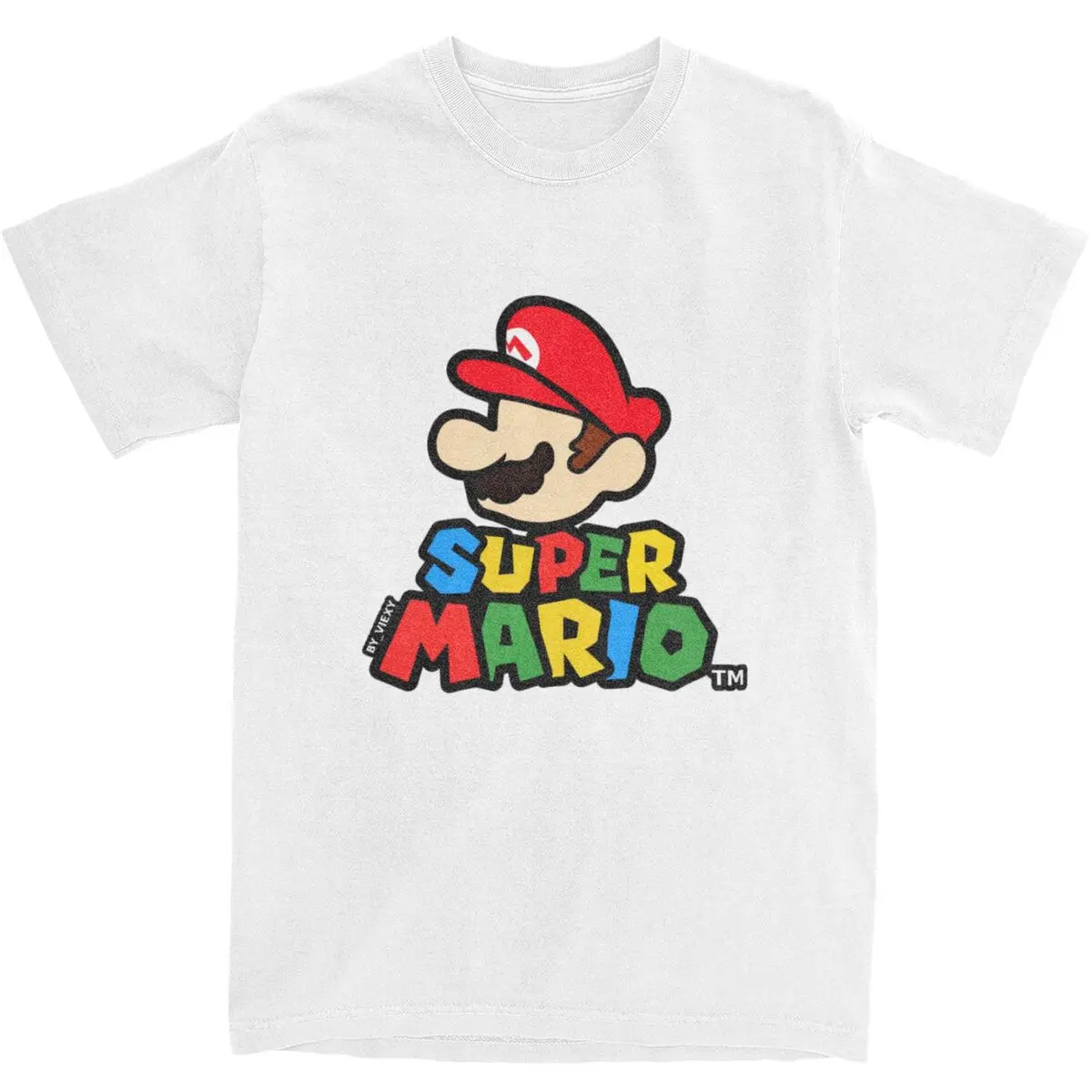 Vintage T-Shirt Cartoon M-marioes Cotton T Shirts Fashion Tee Shirt for Man Beach Awesome Casual Short Sleeve Clothes