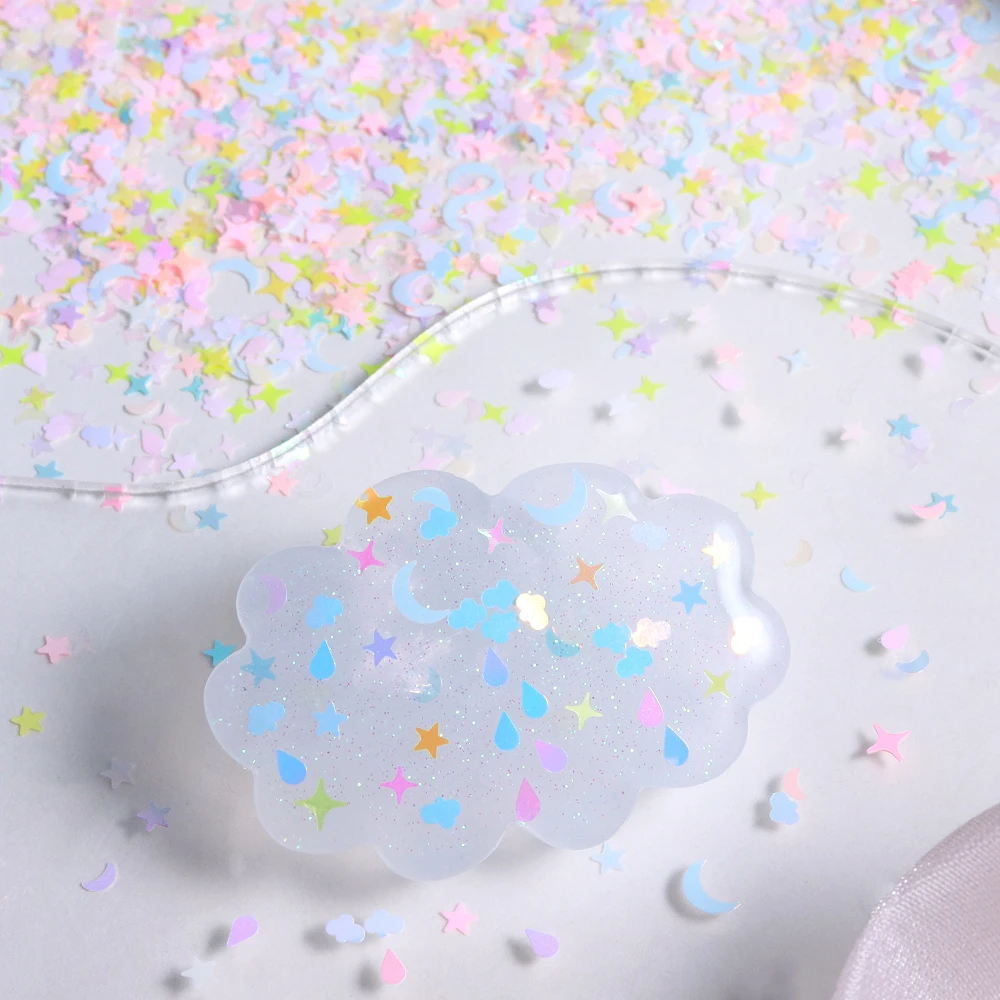 5g Cute Cloud Sequins Resin Filling Stars Moon Water Droplet Glitter Epoxy Resin Shaker Mold Fillers Keychains Making Supplies