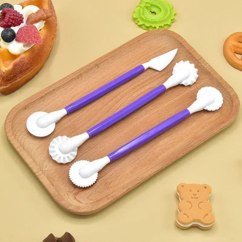 1 Set DIY Plastic Baking Craft Tool Sugar Craft Fondant Cake Pastry Carving Cutter Kitchen Decorating Flower Clay Tool