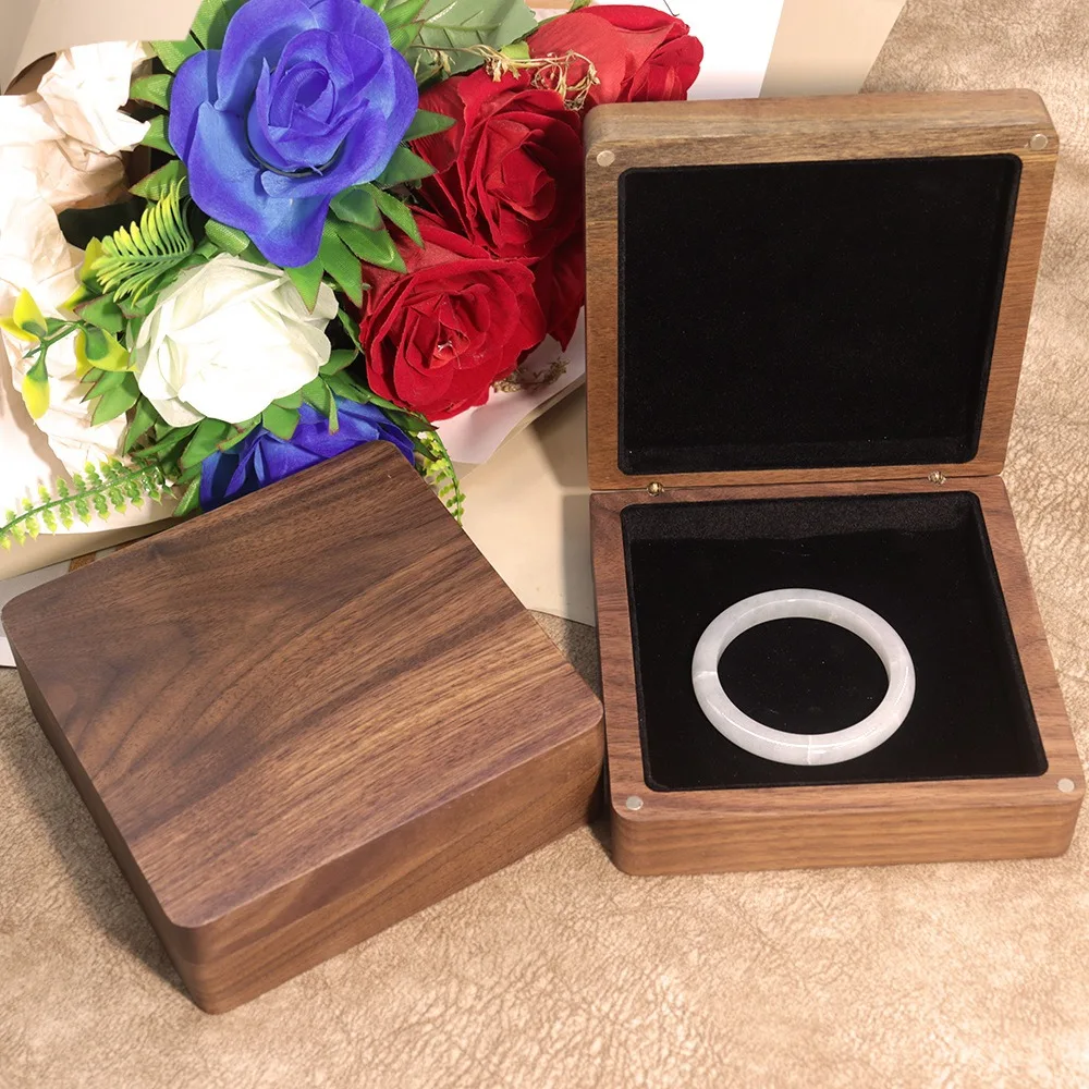 Travel Antique Integrated Solid Wood Storage Box Family Banquet Bracelet Gift Packaging Box Woman Portable Retro Storage Box