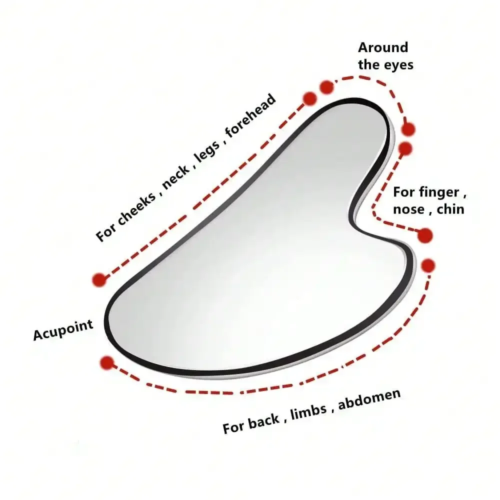 304 Stainless Steel Gua Sha Facial Tools Face Massage Tools Smooth Sturdy Metal Scraper Guasha Tool Face Body Reduce Puffiness