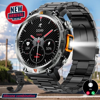 LaNikar 2025 KE3 Bluetooth Call Smart Watch Men Full Touch Screen Health Monitor With  steel ring Men SmartWatch For IOS Android 6