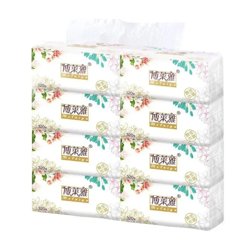 2021 New 3-Ply Facial Tissue, Soft Facial Paper, 320 Tissues per Pack, Household