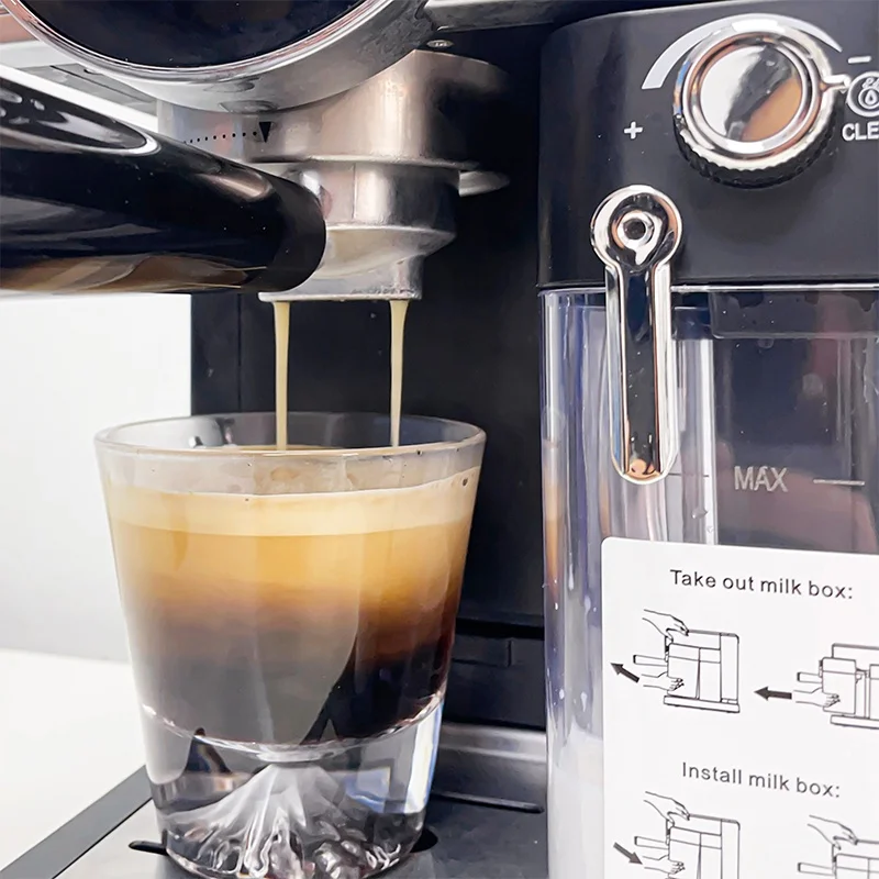 Кофеварка новейшего дизайна с пароваркой для большего молока на 700 мл, кофеварка для эспрессо, итальянская кофемашина