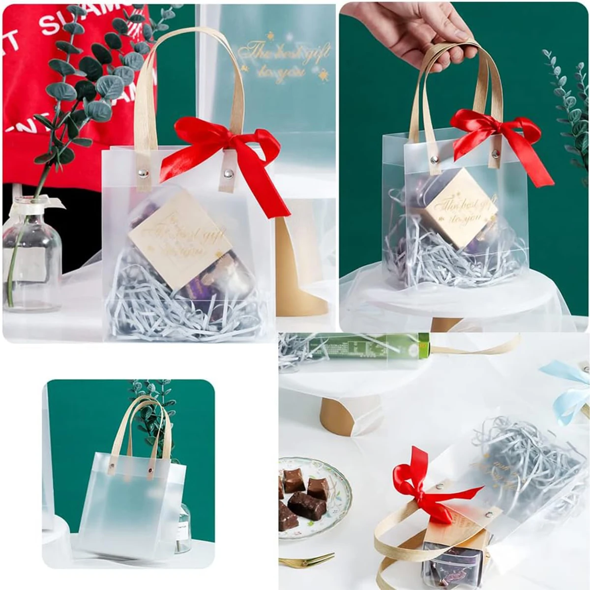 20pcs Small Translucent Gift Bag, Christmas Halloween, Wedding, Bridesmaids, Birthday Party Gift Bag, Carnival, Back to School
