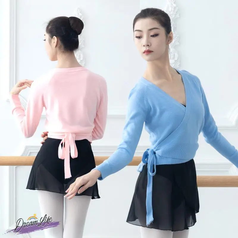 

Костюм для танцевальных тренировок: женский теплый кардиган с длинными рукавами, балетный топ-накидка, осенне-зимний балетный костюм для взрослых и детей, для оперы Юньнань