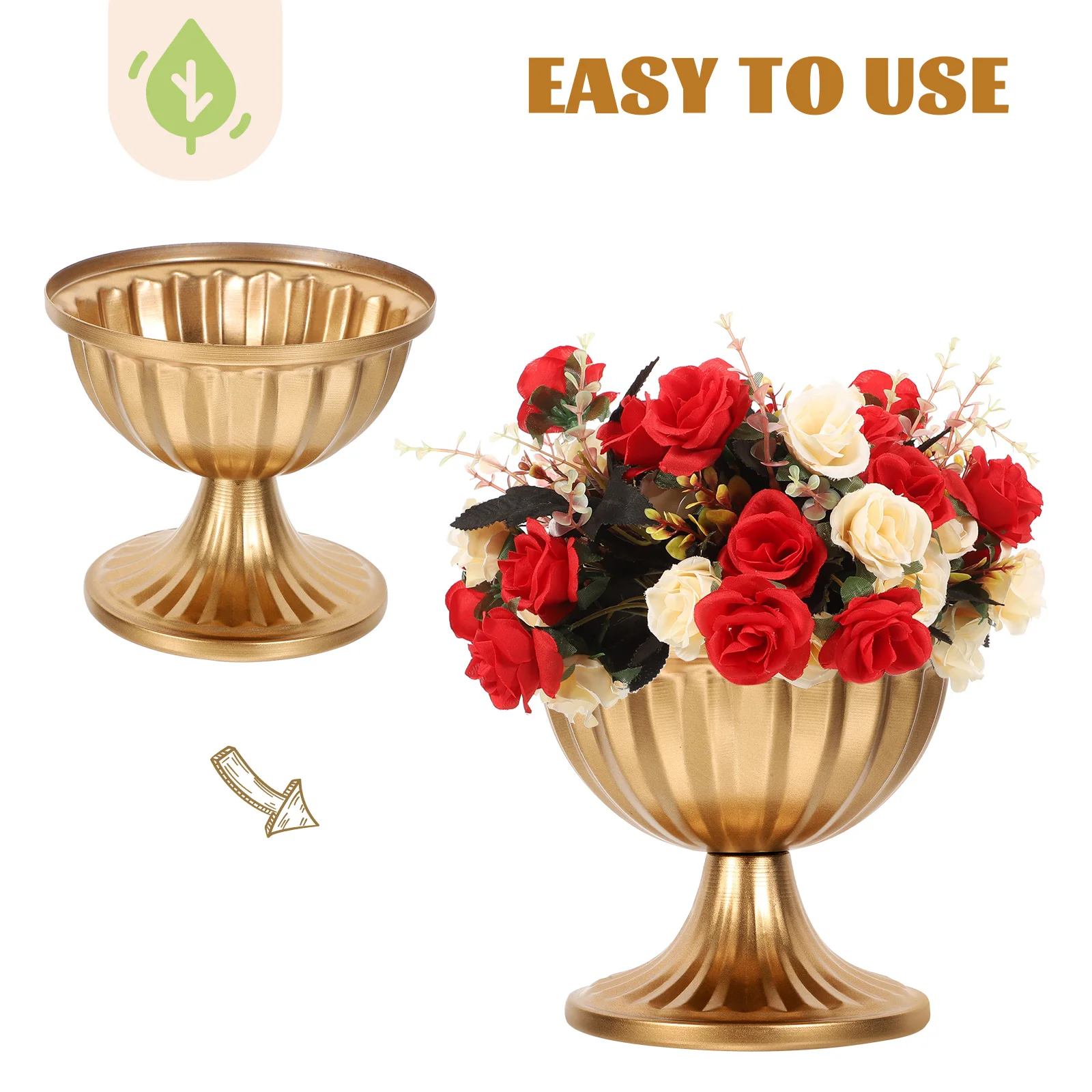 

Golden Wedding Decorative Vases Flower Holder Wedding Holiday Party Home Decoration Flower Bouquet Container Wedding Table Vases