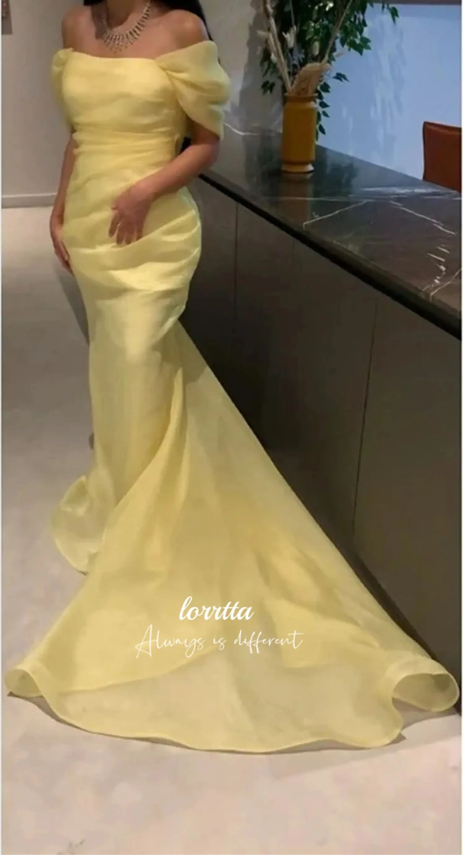 Eid Dress Yellow Grace Party Organza Ball Gown Mermaid Graduation Dresses for Formal Occasions Robe Soiree De Luxe Customized