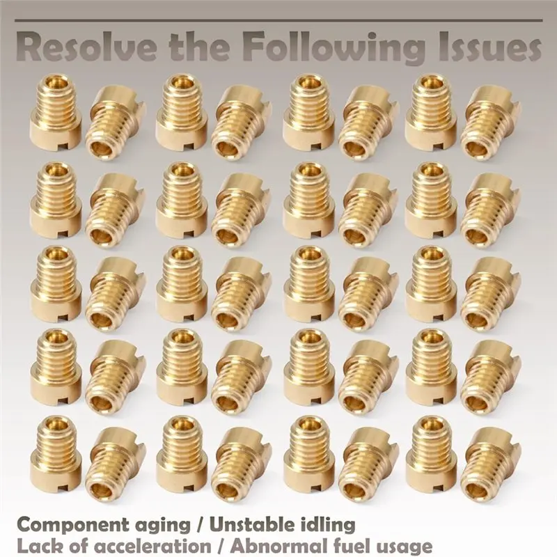 B08B-Brass Nozzle Bleed Jet Assembly Kit 40Pcs(10-32) 0.025In-0.070In For Holley Carburetor Air Flow Control Screw Set Assortmen view 2