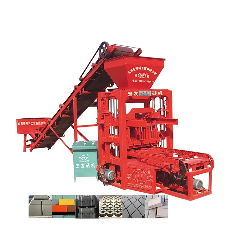 Multi Function Manual Fly Ash Brick Making Machine QT4-26C Easy To Operate Cement Logo Brick Concrete Block Making Machine