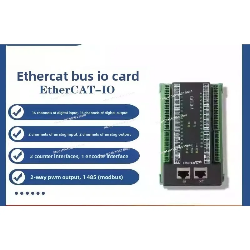 EtherCAT Bus IO Expansion Card, Digital/Analog I/O, Counter & 485 Serial Port Integrated for Industrial Control