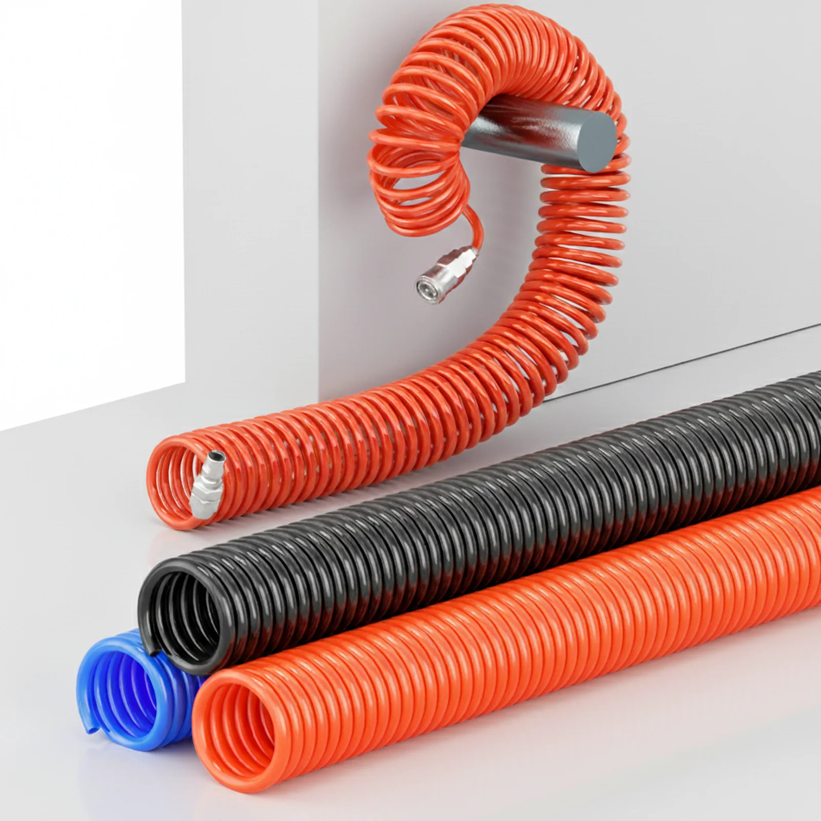 Spring air tube 6X4 8X5 air pump air compressor dust blowing gun spiral retractable high-pressure air tube exhaust pipe PU6mm