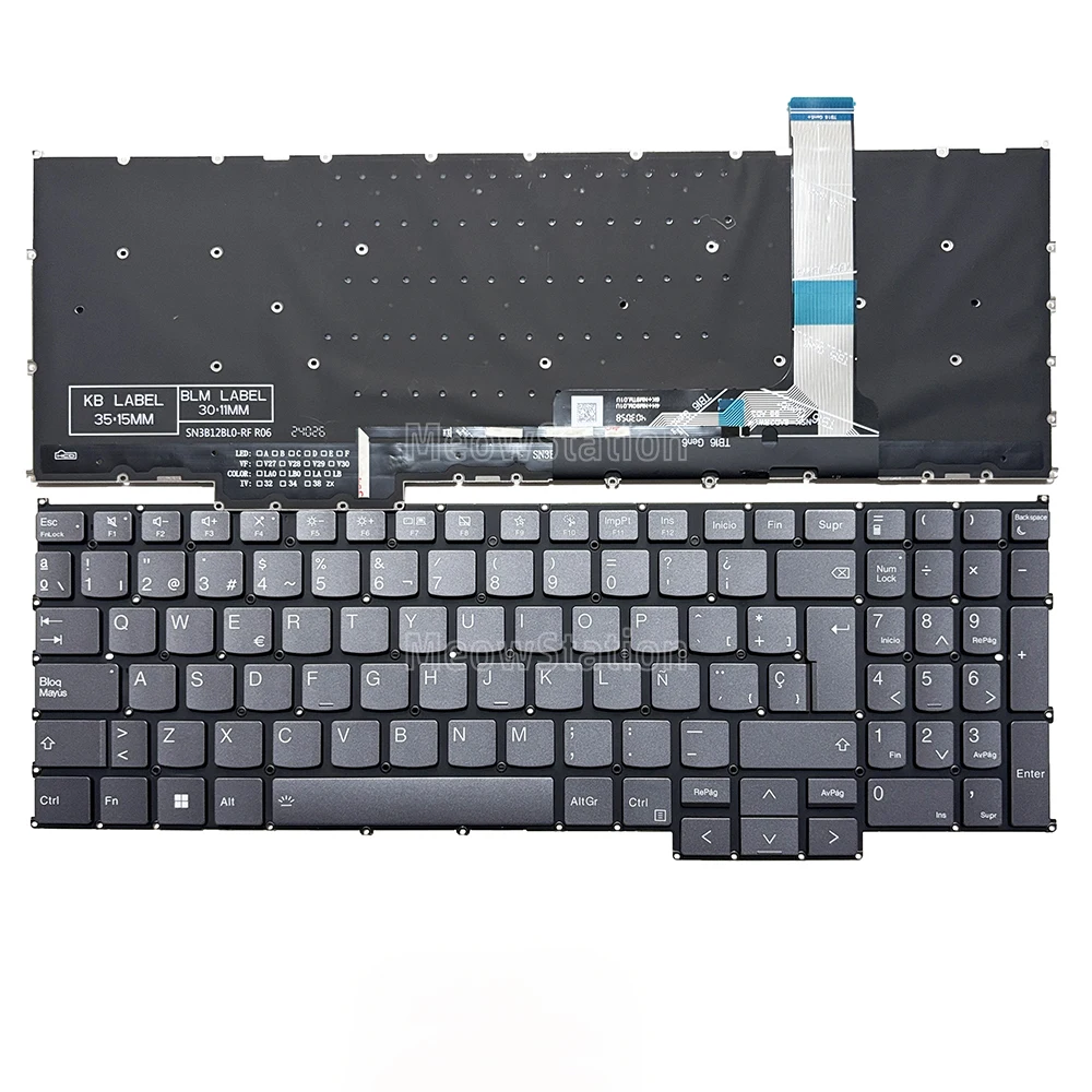 Teclado retroiluminado español para Lenovo Thinkbook 16 G7 ARP IML,Thinkbook 16 G6+ IMH AHP,Thinkbook 16 G6 IRL ABP,Thinkbook 16 G5+ APH ARP IRH ARO/G5 APO ARP IRX/G4 IRL IRH,Thinkbook 16P G5 IRX/16P G4 IRL/16P G4 IRH