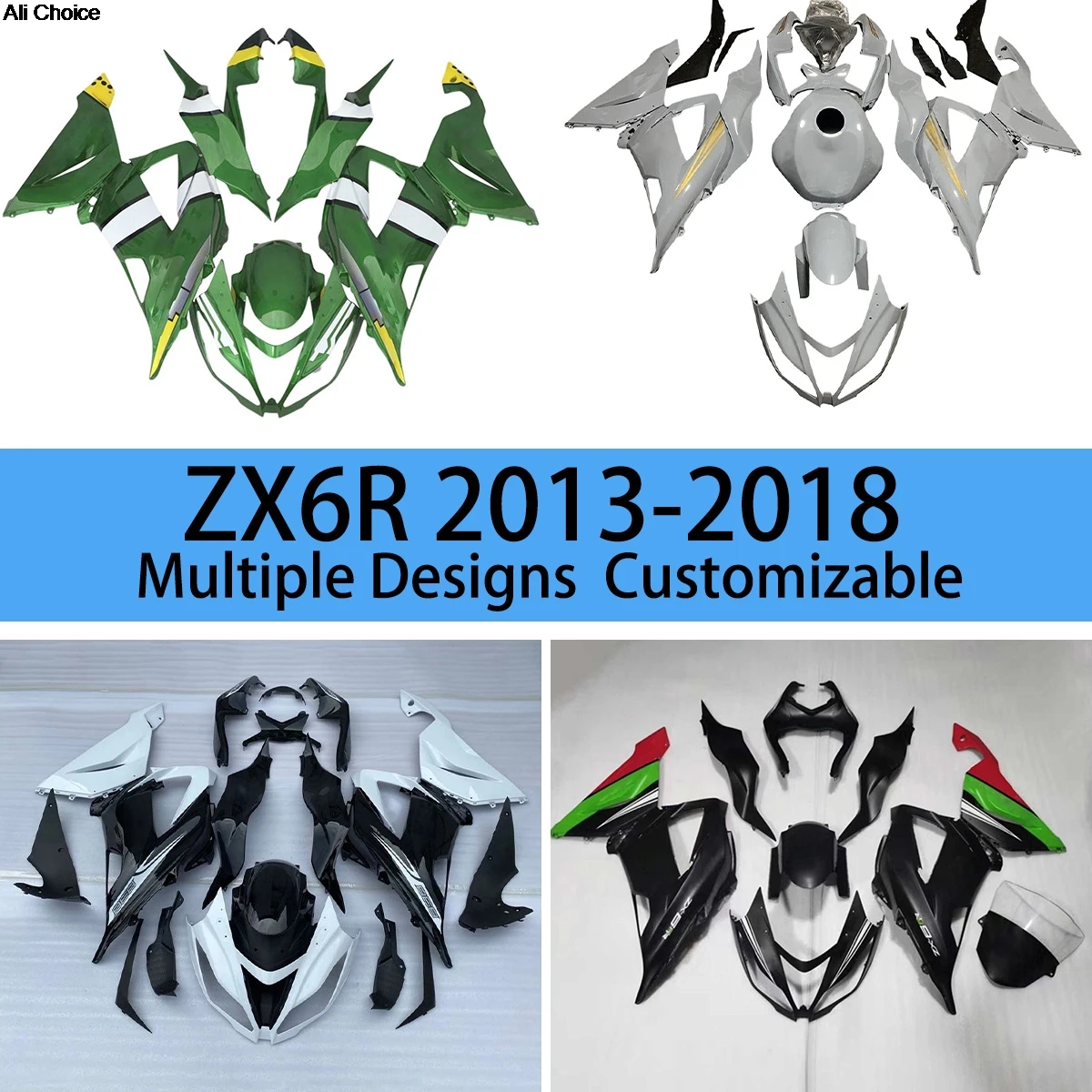 ABS Fairing Kit Motorcycle ZX6R 2013 2014 2015 2016 2017 2018 Fairings Kit Panel for KAWASAKI 636 ZX 6R 13 14 15 16 17 18