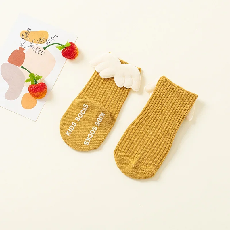 Baby Cartoon Cute Wings Fashion Boys and Girls Non-slip Spot Breathable Comfortable Spring and Autumn Cotton Floor Socks