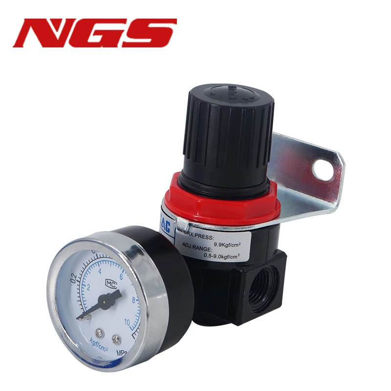 AR2000 G1/4 Mini Air Pressure Regulator Adjustable Pneumatic Reducing Valve With Gauge For Compressor AR1500 BR3000 BR4000 10bar