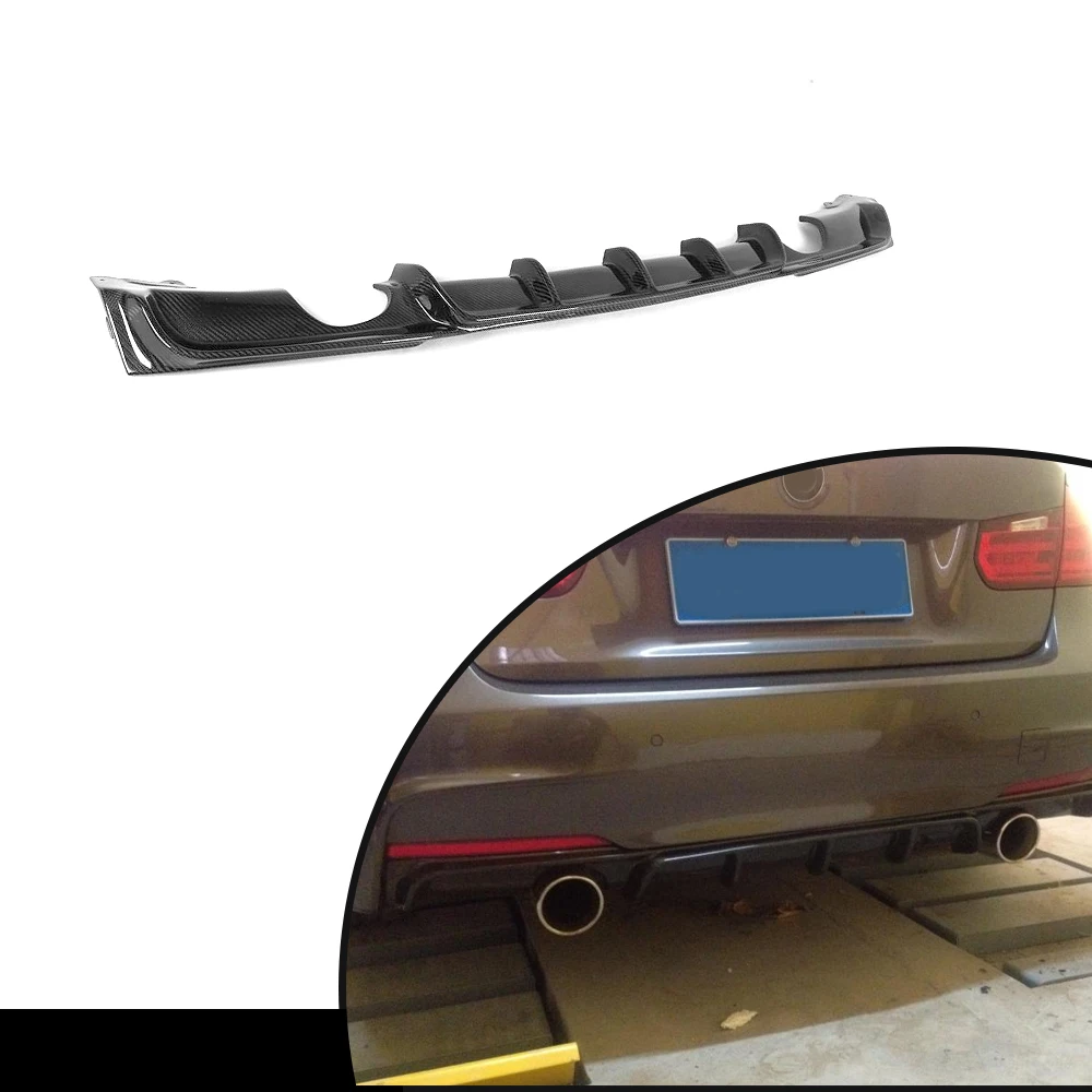 Difusor Traseiro em Fibra de Carbono para BMW Série 3 F30 MTECH (duplo tubo de escape, dupla saída) 2012-2017