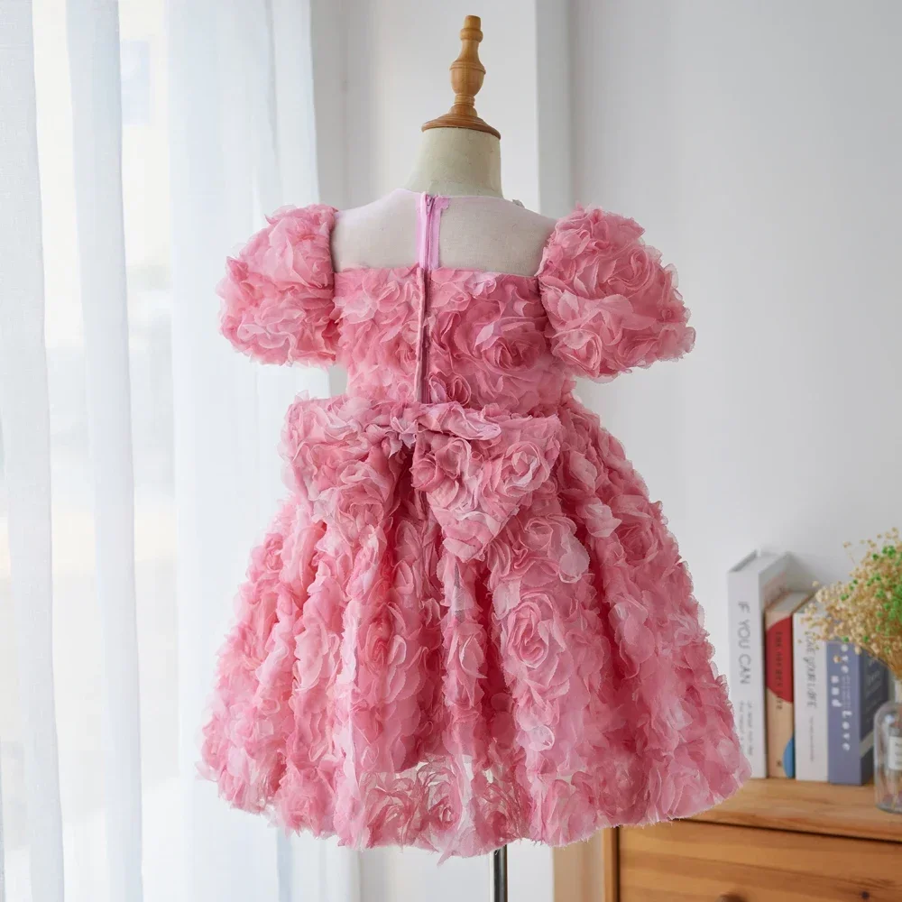 New Kids Dresses For Baby Girl Clothes Children Clothing Flower Princess Costume Evening Party Gown for Girls Bow Formal Dress