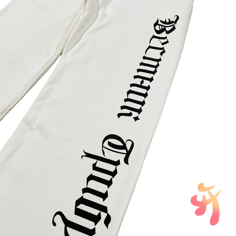 الشتاء الأمريكية الشارع كاني Vultures2 Sweatpants عادية فضفاض الرجال النساء الصوف بنطلون القطن مرونة الخصر سراويل للجري