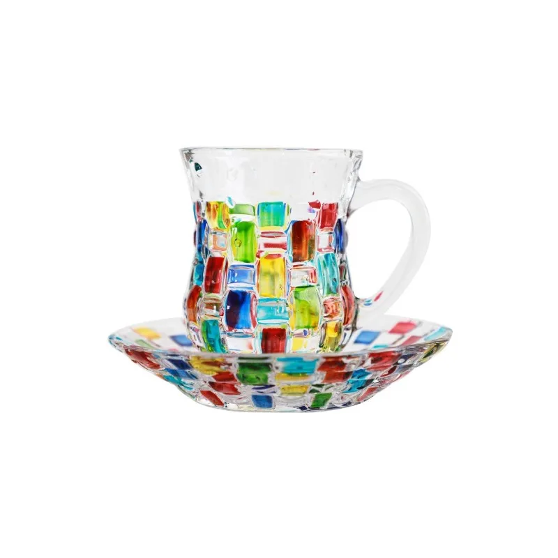 European Glass Water Cup Set High Value Coffee Cup Whiskey Painted Home Breakfast Milk Cup