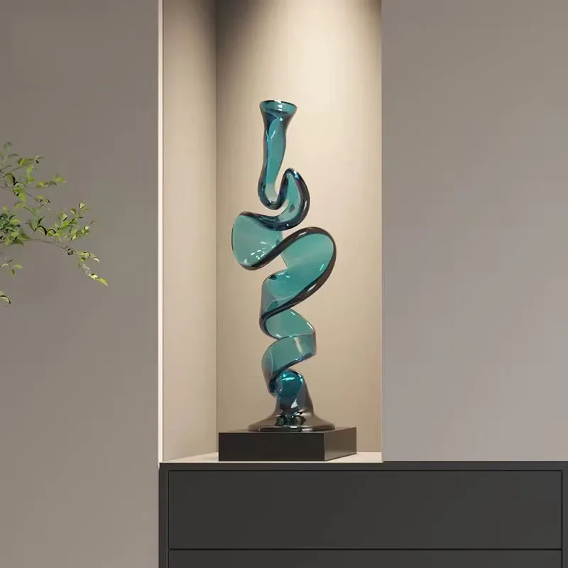 Decorations For Home Entrance Decor Living Room TV Cabinet Modern High-End Abstract Resin Sculpture Hotel Villa Transparent Deco