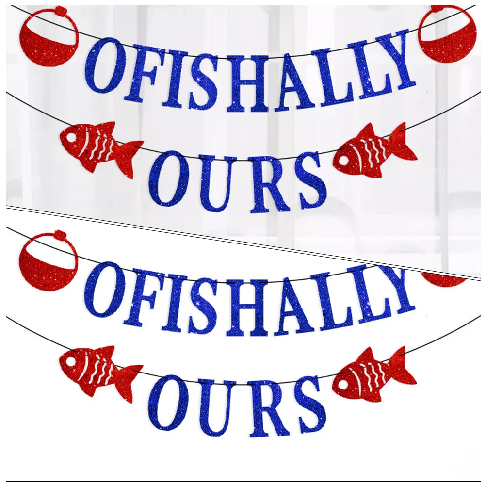 

1 set Fishing Themed Banner 1 Set Bright Birthday Hanging Banner Party Decorations For Kids Supplies Background