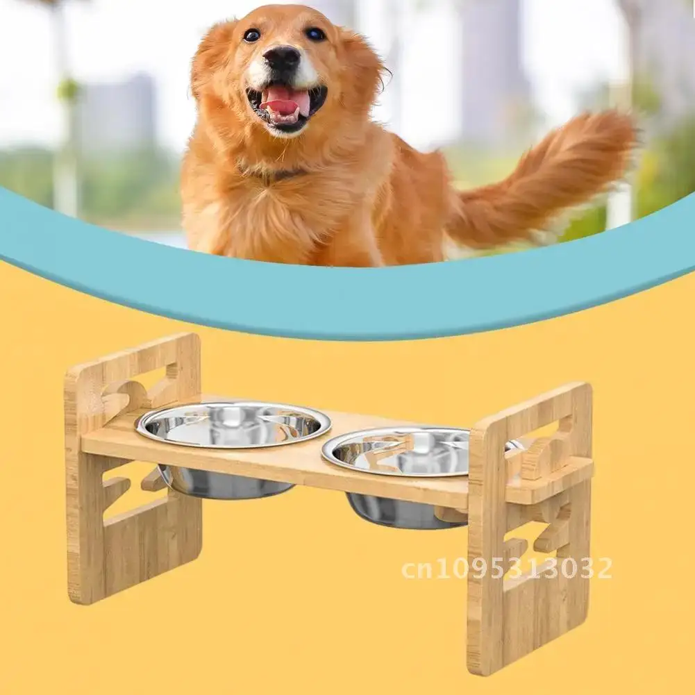 

Adjustable Pet Dog Feeding Station Adjustable Elevated Height Bowl Dogs Stand Cats for with Platform Tilted Non-slip Feeder
