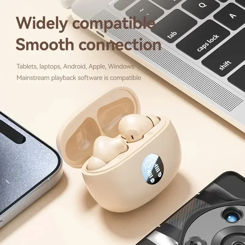 S510 Bluetooth  Wireless Touch Control Headphones HiFI Stereo Waterproof Earphone TWS Sports LED Display Headset with Microphone image 4