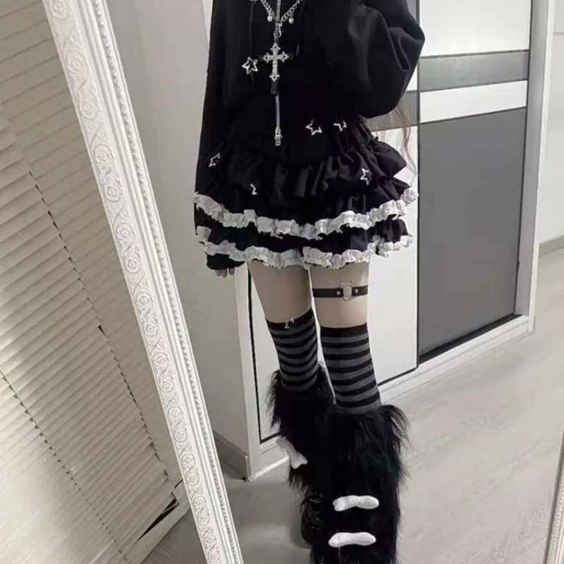 Halloween National Fashion Three-layer Cake Skirt Soft Girl Y2K Punk Tutu Skirt Layered with Pumpkin Cake Bud Skirt