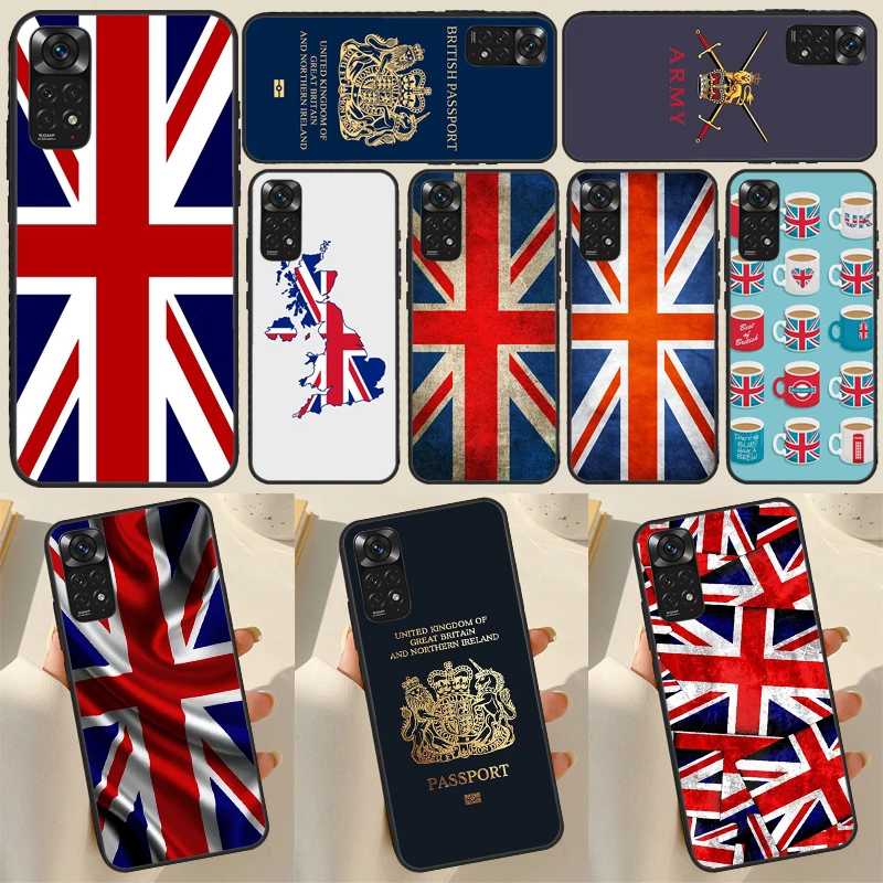 Union Jack British England UK Flag Case For Xiaomi Redmi Note 10 11 12 Pro Note 9 8 Pro 9S 10S 11S 12S 10A 10C 9C 12C Coque