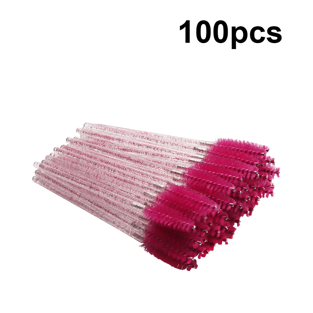 Brosse à cils en tige de cristal, séparateur de cils réutilisable, outil de maquillage Portable pour Application de Mascara, brosse à cils jetable, 100 pièces