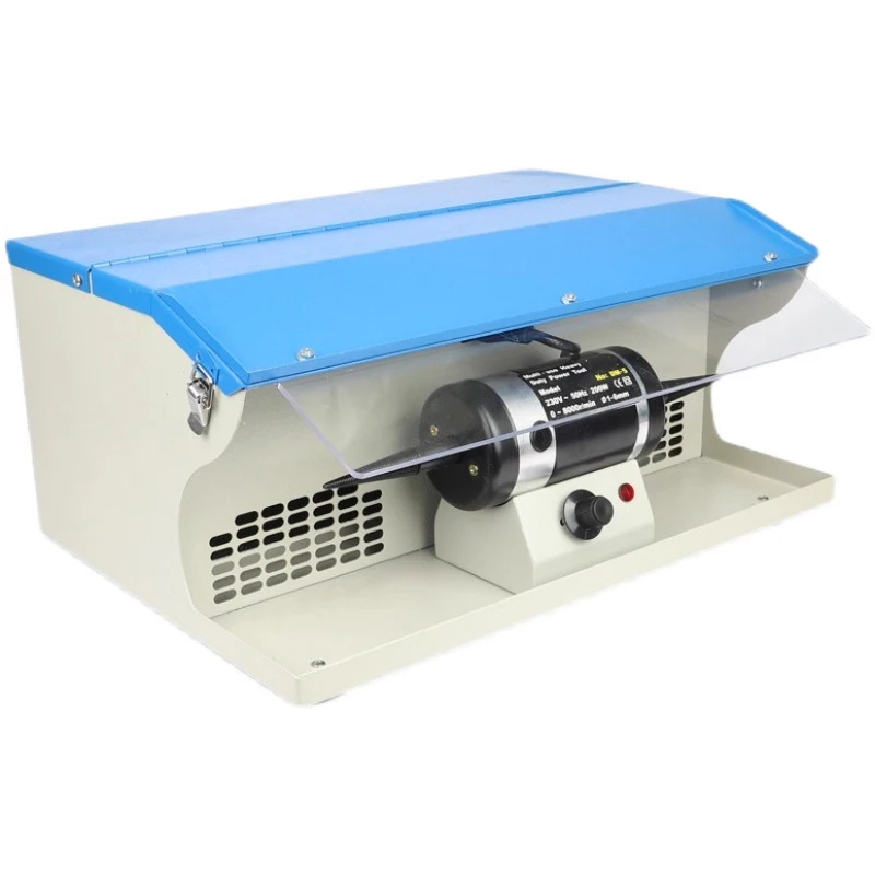 Compact Desktop Variable-Speed Polishing Machine Dual-Head Polishing Wheel Machine with Dust Collection for Gold, Silver