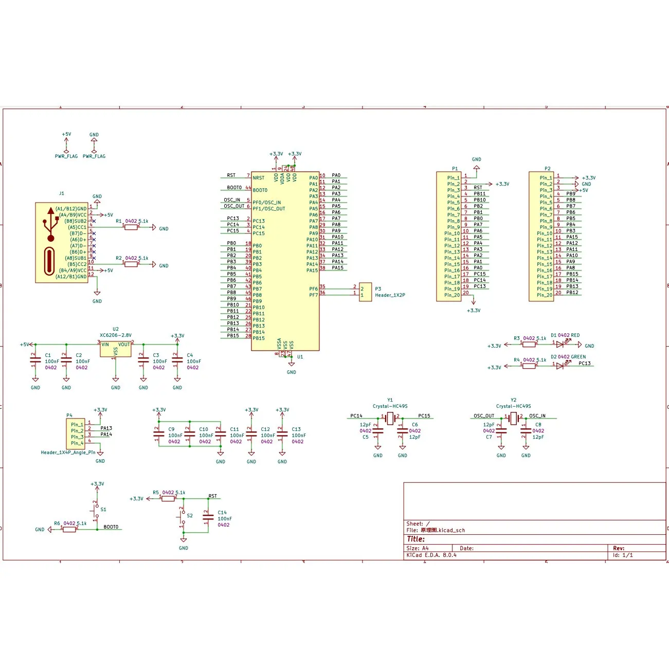 AT32L021C8T7 Development Board Minimum System STM32 Core Board STM32L051C8T6