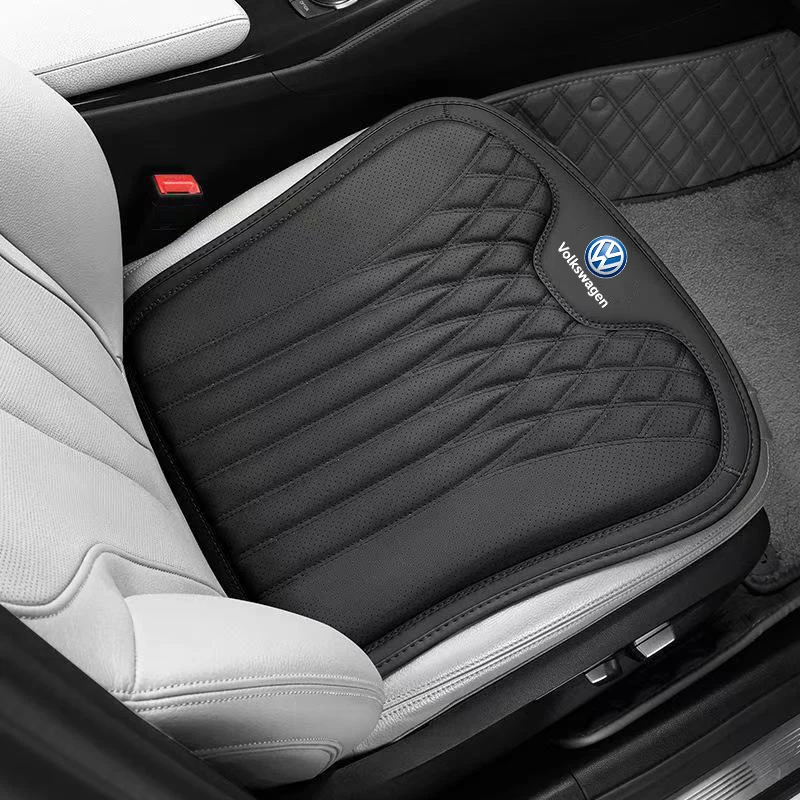 Leather Car Seat Cushion Lumbar Support Auto High End Interior For Volkswagen VW RLine R Golf Amarok T5 Teramont ID3 Tiguan GTI