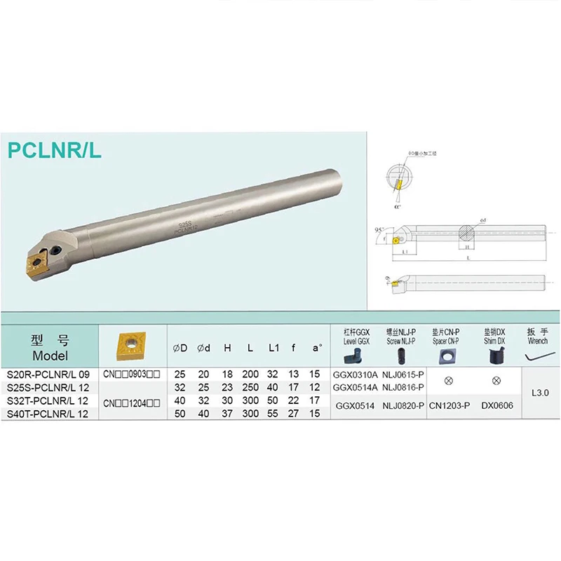 1PCS S25S PCLNR12 S25S-PCLNL12 Internal Turning Tool Holder High-Quality PCLNR PCLNL For Turning Inserts CNMG