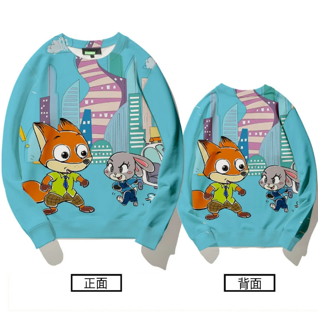 Толстовка с рисунком Зверополис Диснея, 3D принт, осенние модные толстовки для отдыха, детские толстовки Y2K, мужские и женские толстовки