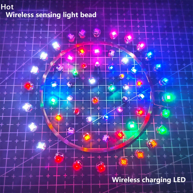 5Pcs DC 5V Wireless Power Supply Transmitter Coil USB Wireless Receiver LED Light Induction Lamp Toys Model Robots Sand Table