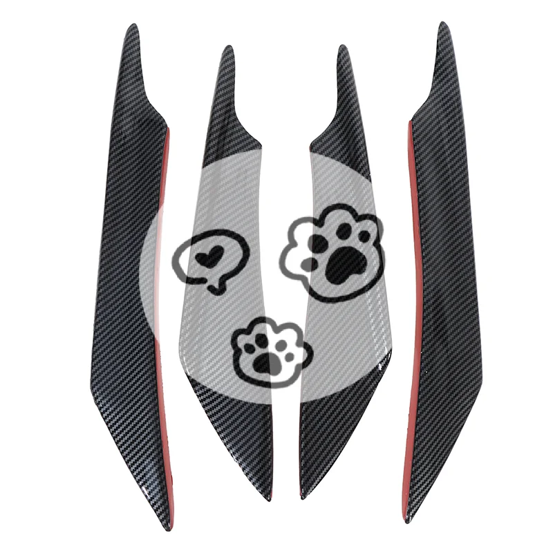

High quality4Pcs Carbon Fiber Car Bumper Fin Canard Splitter Diffuser Spoiler Air knife