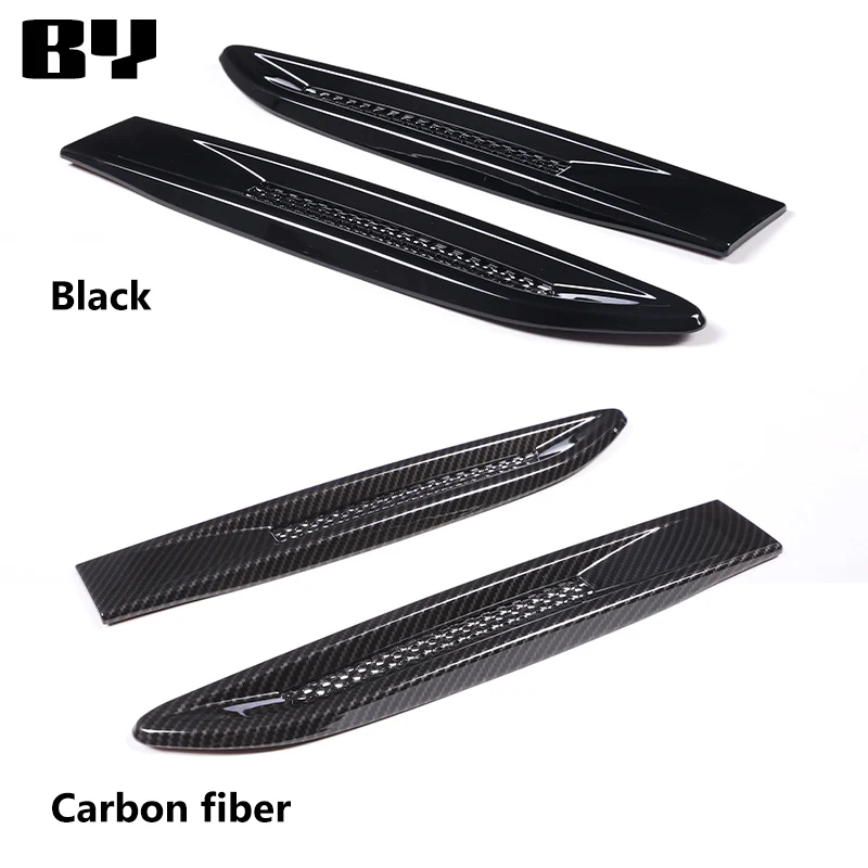 ABS Carbon Fiber/Black For Jaguar XF XE F-PACE Car Side Fender Vent Trim Cover Fender Side Air Outlet Car Accessories 2 Pcs