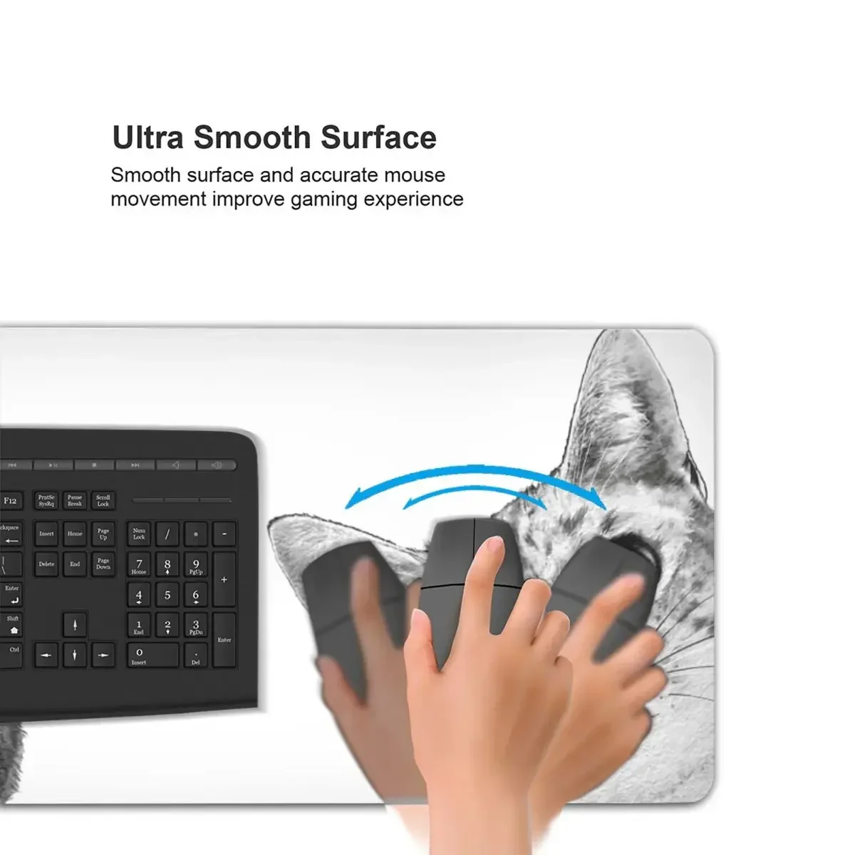 Sneaky Cat Large Mouse Pad Computer Keyboard Mouse Mat Gaming PC Laptop Desk Mat Office Accessories Table Mats