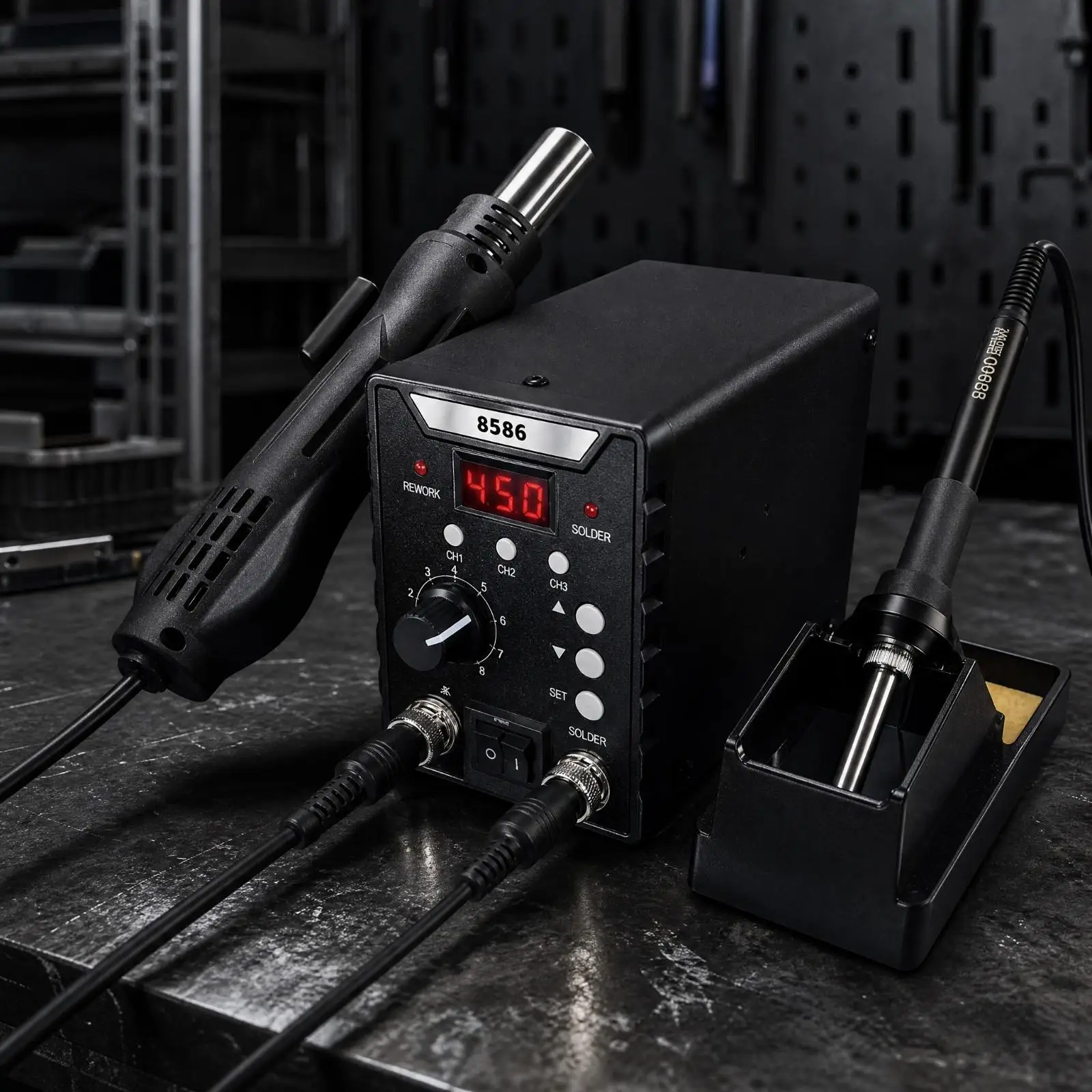 station-de-soudage-compacte-2-en-1-avec-fonction-de-refusion-a-air-chaud-puissance-de-700-w-ecran-numerique-ideale-pour-le-soudage-de-circuits-imprimes-et-les-projets-de-loisirs