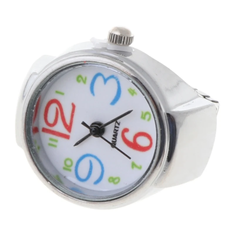 

Fast Reach Movement Finger Ring Watch Dial Round Arabic Stainless Steel