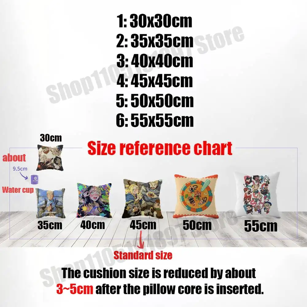 For Delicious in Dungeon Throw Pillow Case 30cm 50cm 45cm DIY Square Pillowcase Square Office Cushion Cover