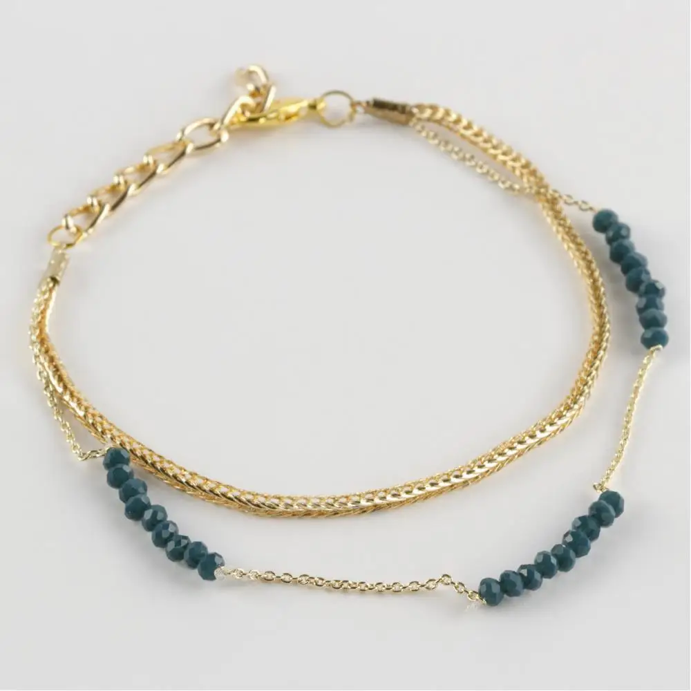 Dual Crystal Chain Bracelet